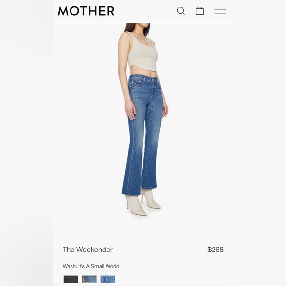 NWT Mother Superior Flare Jeans The Weekender It’s A Small World Size 32 - Picture 7 of 16